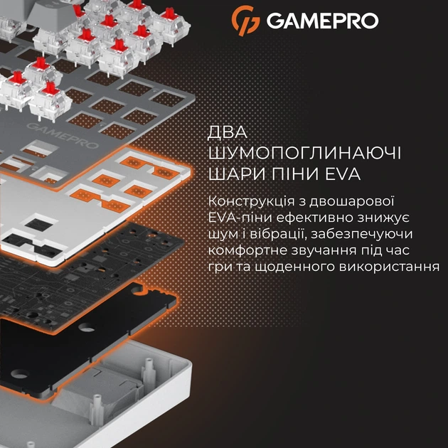 Клавіатура GamePro Genesis Metallic MK110G 87 клавіш Gray - Фото 6 Клавіатура GamePro Genesis Metallic MK110G 87 клавіш Gray - зображення 6