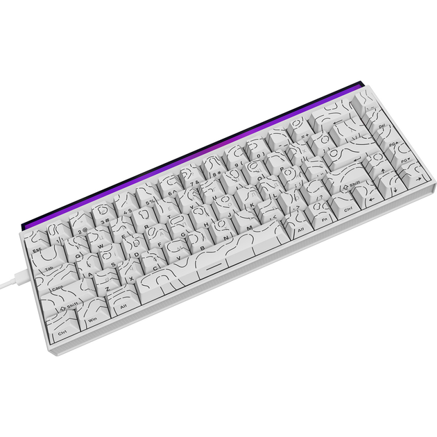 Клавіатура ігрова Ajazz NK68 механічна 68 клавіш USB-C Red Switch White (NK68-R-S-W) - зображення 4