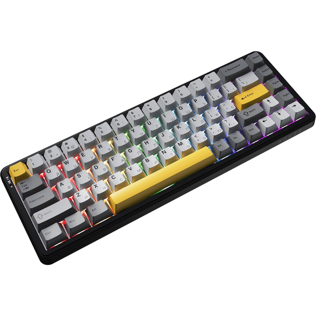 Клавіатура ігрова Ajazz AK680 Max механічна 68 клавіш USB-C Magnetic Switch Black (AK680-M-BGY-AW) - зображення 2