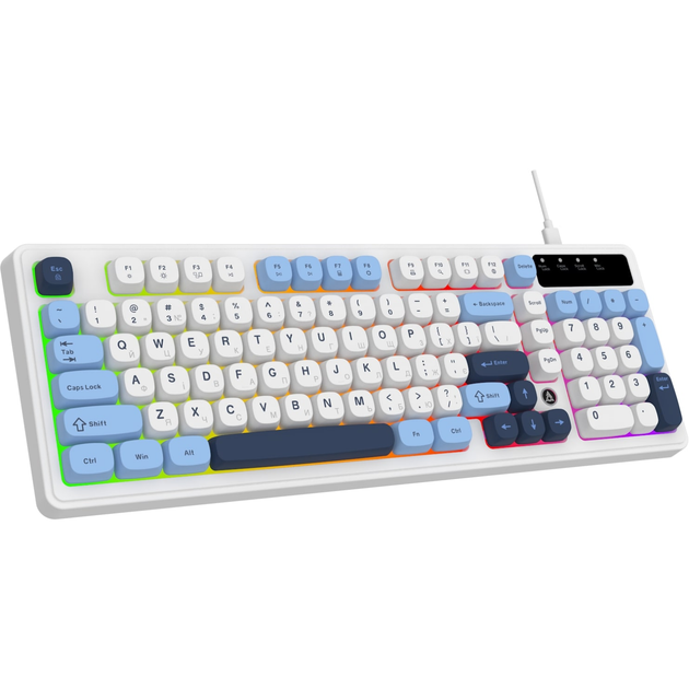 Клавіатура ігрова Ajazz AF98 мембранна 98 клавіш USB-C 1.6 м Glacier Blue (AF98-GB) - Фото 2 Клавіатура ігрова Ajazz AF98 мембранна 98 клавіш USB-C 1.6 м Glacier Blue (AF98-GB) - зображення 2