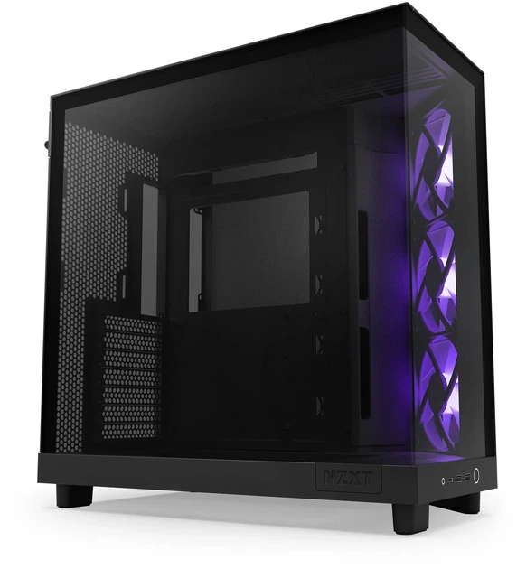 Корпус NZXT H6 Flow RGB (CC-H61FB-R1) / Mid-Tower / ATX, Micro-ATX, Mini-ITX / 3x120mm ARGB / 1xUSB Type-C / Без БЖ / Чорний - зображення 3