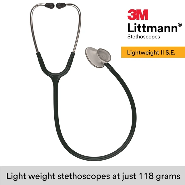 Стетоскоп 3M Littmann Lightweight II S.E. 71см Чорний k1 - зображення 2