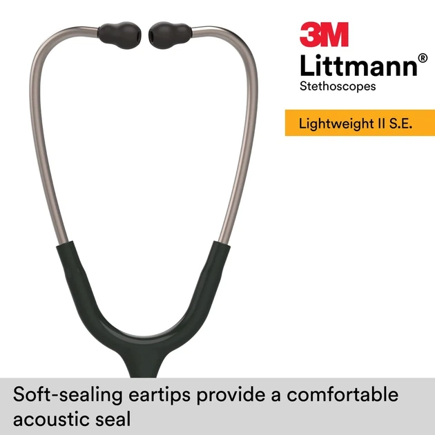 Стетоскоп 3M Littmann Lightweight II S.E. 71см Чорний k1 - зображення 3