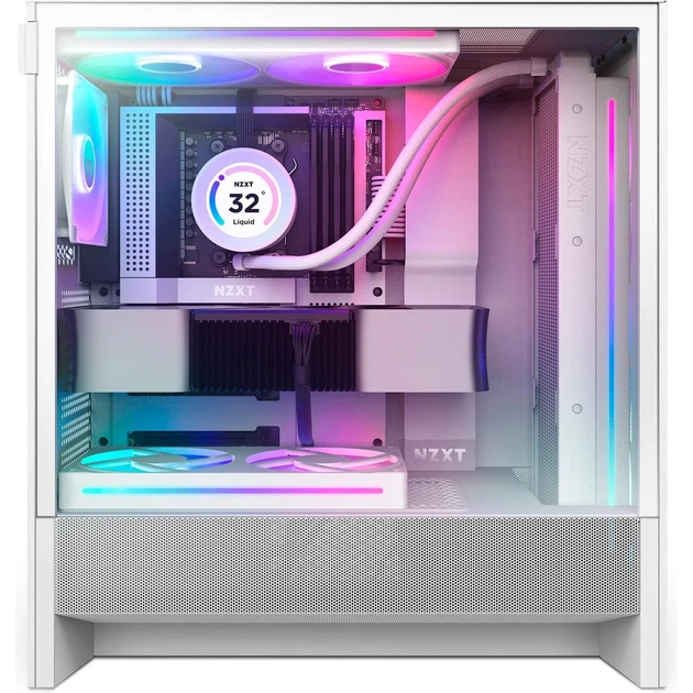 Корпус NZXT H5 Flow RGB (CC-H52FW-R1) / без БЖ / Білий - зображення 3