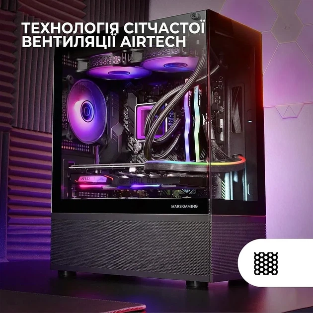 Корпус Mars Gaming MC-SE / без БП / Черний - изображение 5