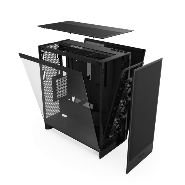 Корпус NZXT H7 Flow All / Mid-Tower / ATX, E-ATX / Mesh-панель / 3x120мм вент. / Стеклянное окно / Черный - изображение 8