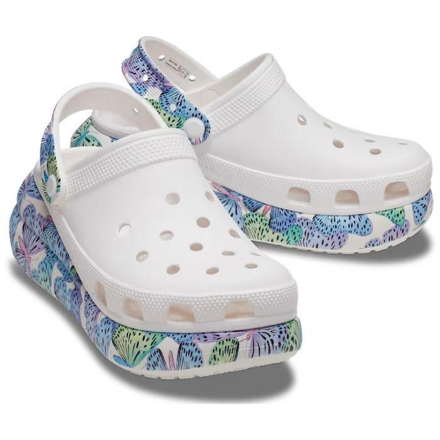 Сабо на високій платформі Crocs Classic Crush Clog 34-35 р 21.5-22.4 см Білі Метелики 207521 M3/W5 Butterfly - Фото 3 Сабо на високій платформі Crocs Classic Crush Clog 34-35 р 21.5-22.4 см Білі Метелики 207521 M3/W5 Butterfly - зображення 3