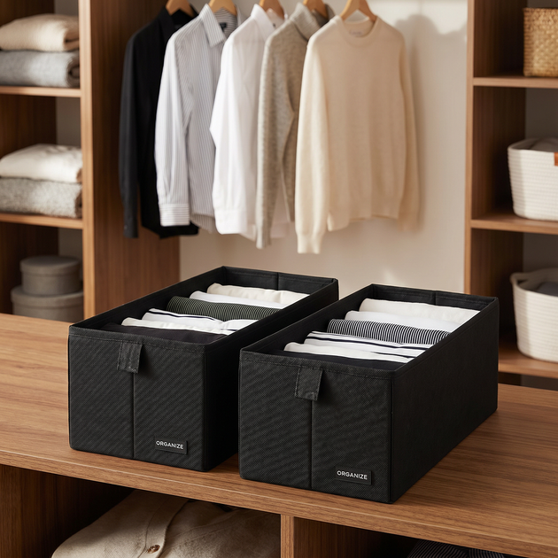 Комплект коробочек-органайзеров ORGANIZE S 2 шт Черный (HY-2S-black) - изображение 2