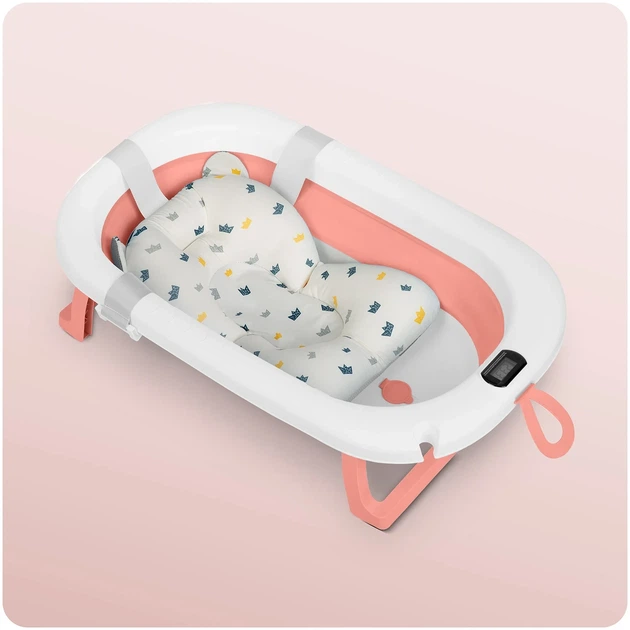 Складна ванночка дитяча біло-рожева з подушкою RICOKIDS RK-287 - зображення 4
