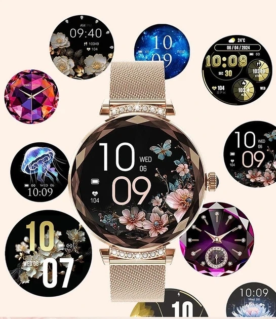 Смарт-часы женские Smart Watch Gold с AMOLED экраном с Bluetooth звонками тонометром пульсометром кислородом крови и 2 ремешками - изображение 2