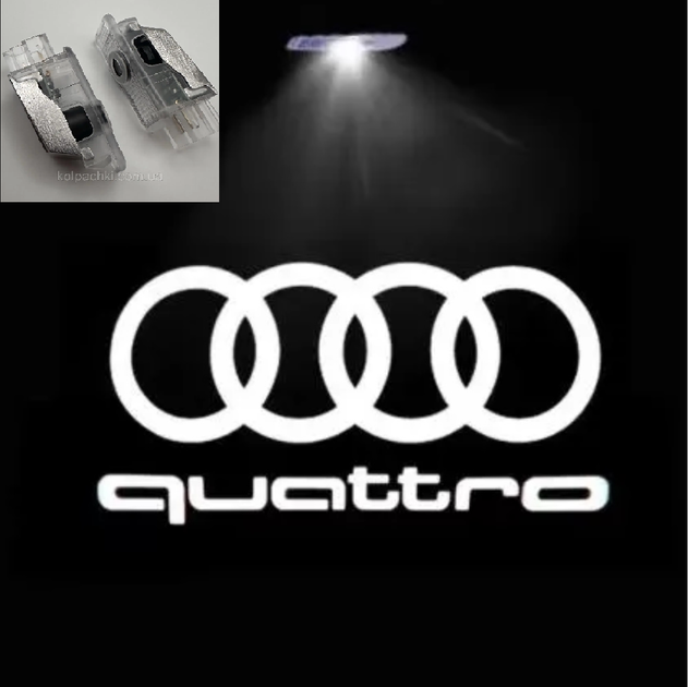Подсветка дверей 3D проекция для Audi ( ауди ) Quattro 2 штуки металлический корпус стеклянная линза - изображение 2