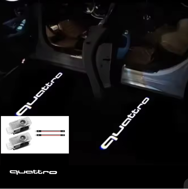 Підсвітка дверей проєкція для Audi (ауді) Quattro 2 штуки - зображення 2