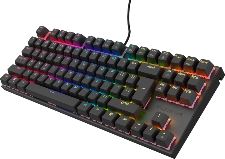 Klawiatura przewodowa Genesis Thor 303 TKL RGB Outemu Peach Silent Black (NKG-2155) - obraz 3