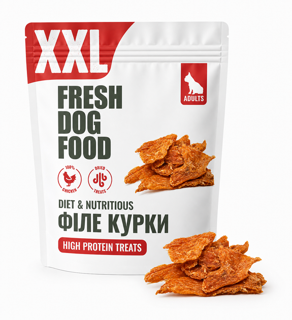 Філе курки сушене Fresh Dog Food XXL 500 гр - Фото 2 Філе курки сушене Fresh Dog Food XXL 500 гр - зображення 2