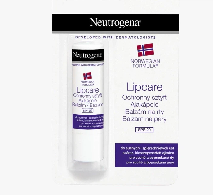 Бальзам для потрескавшихся губ, норвежская формула Neutrogena lipcare SPF 20, 4,8 г - Фото 1 Бальзам для потрескавшихся губ, норвежская формула Neutrogena lipcare SPF 20, 4,8 г - изображение 1