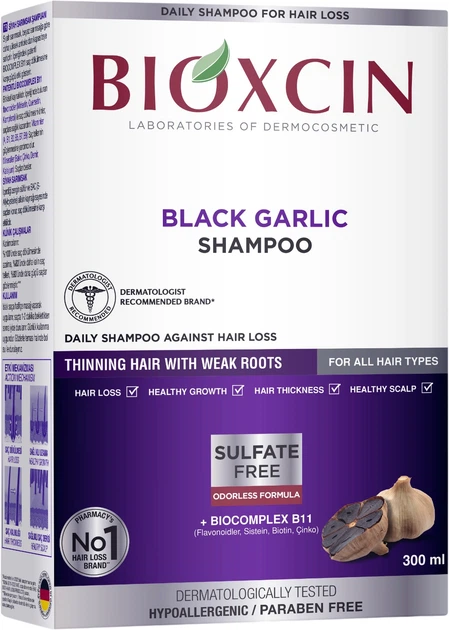 Шампунь Bioxsine DermaGen Black Garlic проти випадіння волосся 300 мл (8680512628415) - зображення 2