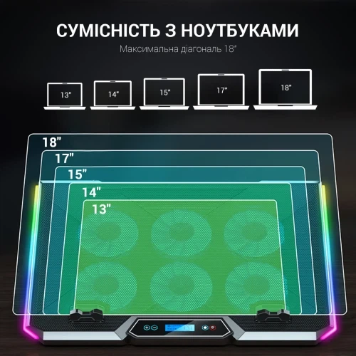 Підставка для ноутбука до 18" GamePro CP890, Black - зображення 8