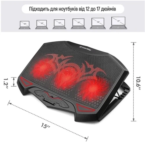 Подставка для ноутбука до 17" ColorWay Game Pro H1, Black (CW-CGPH1) - Фото 10 Подставка для ноутбука до 17" ColorWay Game Pro H1, Black (CW-CGPH1) - изображение 10