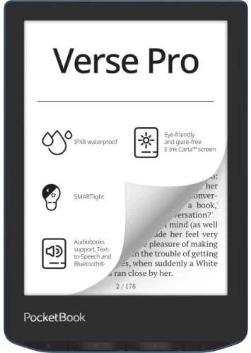 Электронная книга 6" PocketBook Verse Pro, Azure (PB634-A-CIS) - Фото 1 Электронная книга 6" PocketBook Verse Pro, Azure (PB634-A-CIS) - изображение 1