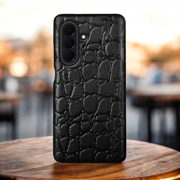 Кожаная накладка Stenk Reptile Cover для Samsung Galaxy A37 Черный (80604) - Фото 1 Кожаная накладка Stenk Reptile Cover для Samsung Galaxy A37 Черный (80604) - изображение 1