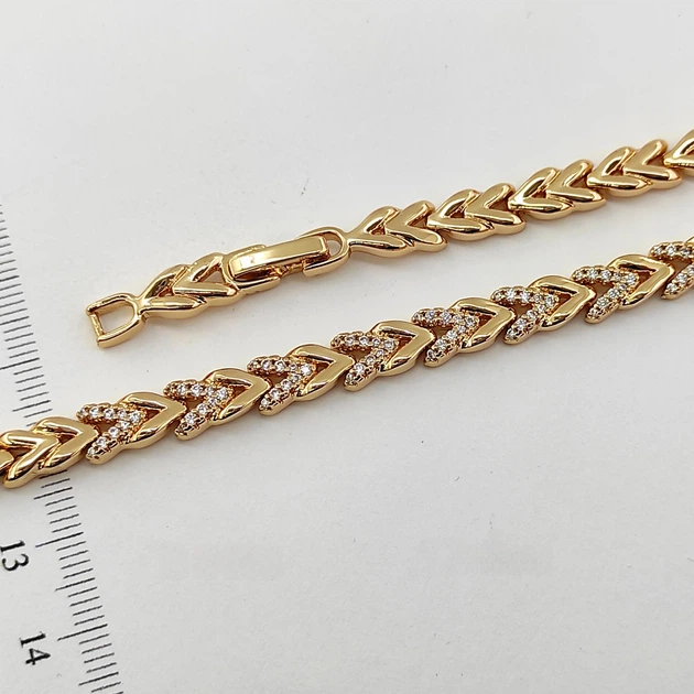 Браслет Xuping Jewelry 6мм длина 17.5-19.5см медицинское золото позолота 18К 2411 - Фото 1 Браслет Xuping Jewelry 6мм длина 17.5-19.5см медицинское золото позолота 18К 2411 - изображение 1