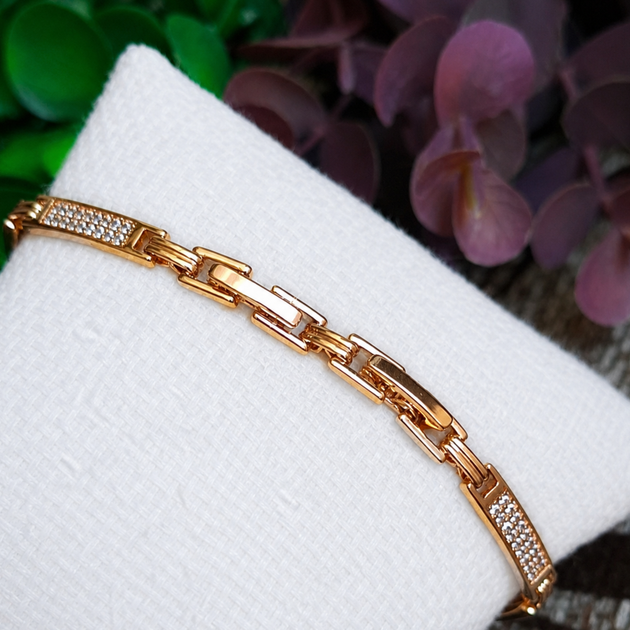 Браслет Xuping Jewelry 4мм длина 16.5см-18.5см медицинское золото позолота 18К 2410 - Фото 2 Браслет Xuping Jewelry 4мм длина 16.5см-18.5см медицинское золото позолота 18К 2410 - изображение 2