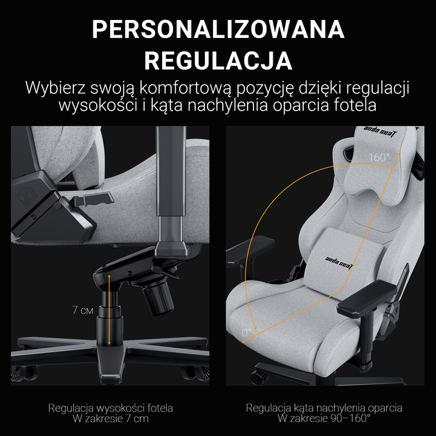 Fotel gamingowy Anda Seat Kaiser 2 XL Dark Gray Fabric (AD12YXL-17-GB-F) - Zdjęcie 15 Fotel gamingowy Anda Seat Kaiser 2 XL Dark Gray Fabric (AD12YXL-17-GB-F) - obraz 15