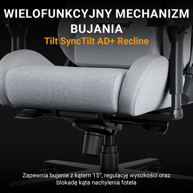 Fotel gamingowy Anda Seat Kaiser 2 XL Dark Gray Fabric (AD12YXL-17-GB-F) - Zdjęcie 20 Fotel gamingowy Anda Seat Kaiser 2 XL Dark Gray Fabric (AD12YXL-17-GB-F) - obraz 20