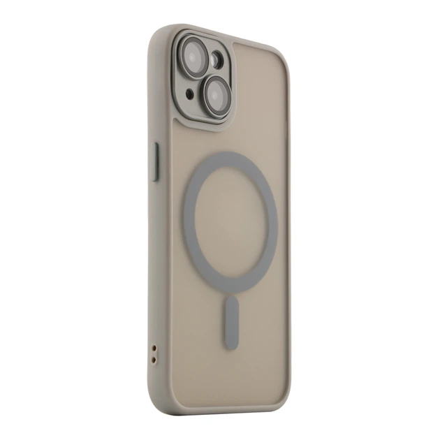 Чехол для iPhone 13 TPU+PC MagSafe матовый с защитой камеры Grey - изображение 2