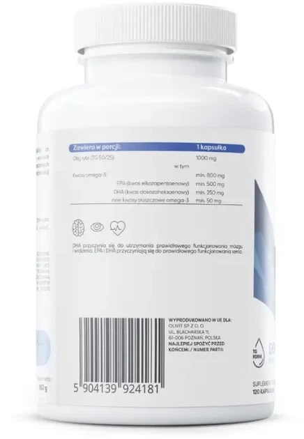 Omega-3 Osavi Super Strong Omega 3 500 EPA / 250 DHA 120 kapsułek miękkich (5904139924181) - obraz 3