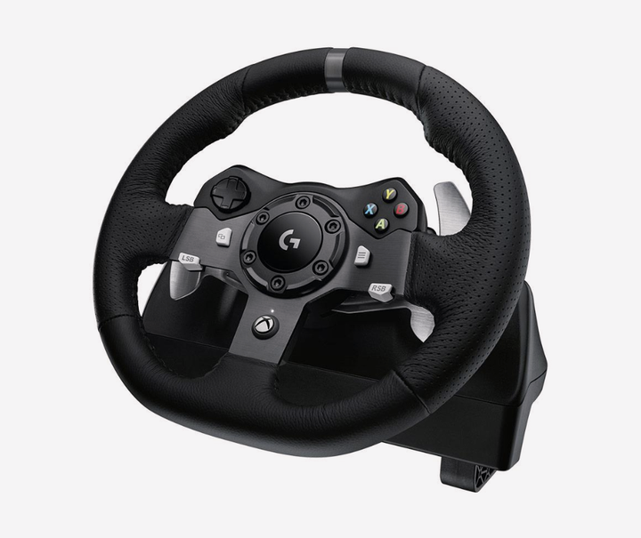 Кермо ігрове Logitech G920 Driving Force з педалями / Force Feedback / 900° / Xbox Series X|S / Xbox One / PC / USB / чорне - Фото 2 Кермо ігрове Logitech G920 Driving Force з педалями / Force Feedback / 900° / Xbox Series X|S / Xbox One / PC / USB / чорне - зображення 2