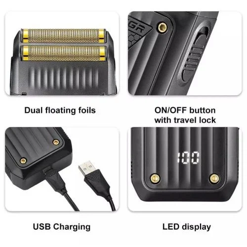 Шейвер VGR мужской беспроводной для бороды электробритва аккумуляторная USB для лица и шеи - изображение 3
