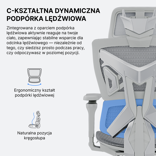 Fotel gamingowy Anda Seat X-Air Pro XL Mesh Ash Gray (AD-WY-01-GGF-G01) - Zdjęcie 9 Fotel gamingowy Anda Seat X-Air Pro XL Mesh Ash Gray (AD-WY-01-GGF-G01) - obraz 9