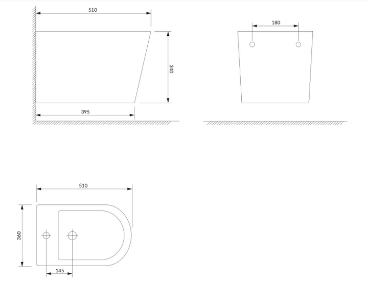 Біде Omnires Tampa підвісне white (TAMPABIBP) (00140520) - изображение 4