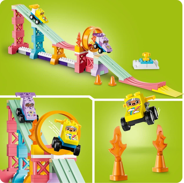 Конструктор LEGO DUPLO Town 3 в 1 Цікаві гірки та трампліни з автомобілями 111 деталей (10478) - зображення 8