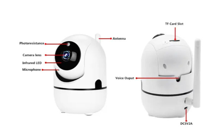 WiFi камера видеонаблюдения AI SHIWOJIA 1080P / 2MP, Tuya Smart Life, поворотная IP камера с датчиком движения, ночное видение - изображение 2