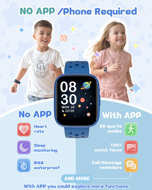 Детские смарт-часы TICTIKY Stellar 2 Kids с GPS/трекером активности | Фитнес-часы с играми, родительским контролем - изображение 3
