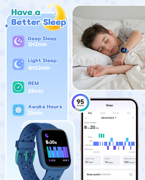 Детские смарт-часы TICTIKY Stellar 2 Kids с GPS/трекером активности | Фитнес-часы с играми, родительским контролем - изображение 5