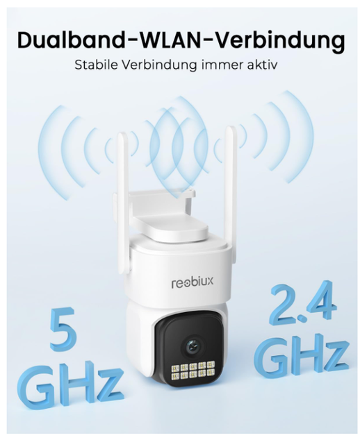 Камера видеонаблюдения WiFi PTZ 1080P внешняя 2.4/5GHz, поворотная IP камера с автотрекингом, цветным ночным видением - изображение 2