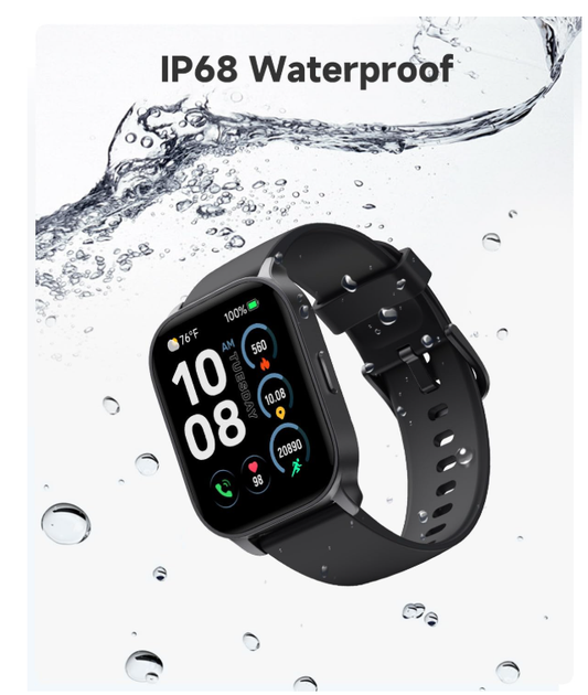 Смарт-часы TOOBUR Smart Watch универсальны для Android и iOS | Фитнес-браслет с звонками, пульсометром, 100 режимов, IP68 - изображение 6