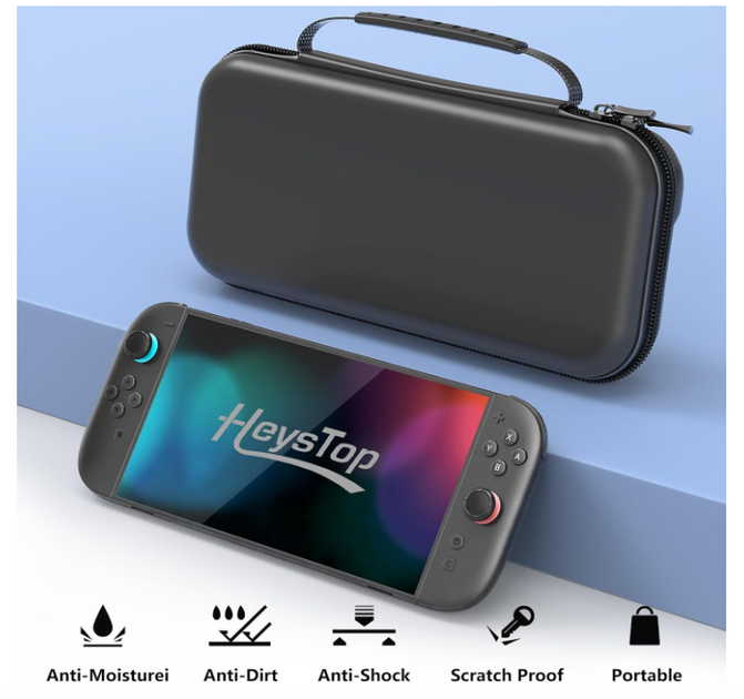 Чехол для Nintendo Switch HEYSTOP | Жесткий водостойкий кейс с 12 слотами для картриджей, дорожной органайзер, черный - Фото 7 Чехол для Nintendo Switch HEYSTOP | Жесткий водостойкий кейс с 12 слотами для картриджей, дорожной органайзер, черный - изображение 7