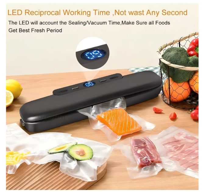 Вакуумный упаковщик для продуктов Vacuum Sealer, автоматический вакууматор для сухих и влажных продуктов, компактная машина для ва - Фото 7 Вакуумный упаковщик для продуктов Vacuum Sealer, автоматический вакууматор для сухих и влажных продуктов, компактная машина для ва - изображение 7