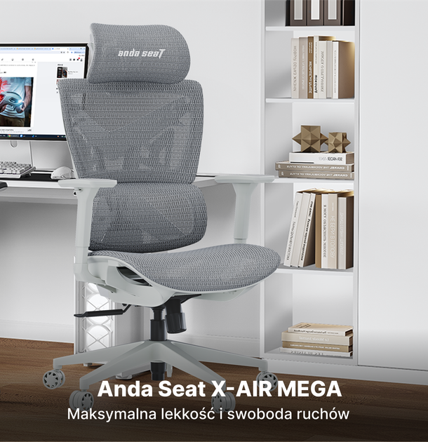 Fotel gamingowy Anda Seat X-Air Mega XL Mesh Ash Gray (AD-WY-01-GGF) - Zdjęcie 6 Fotel gamingowy Anda Seat X-Air Mega XL Mesh Ash Gray (AD-WY-01-GGF) - obraz 6