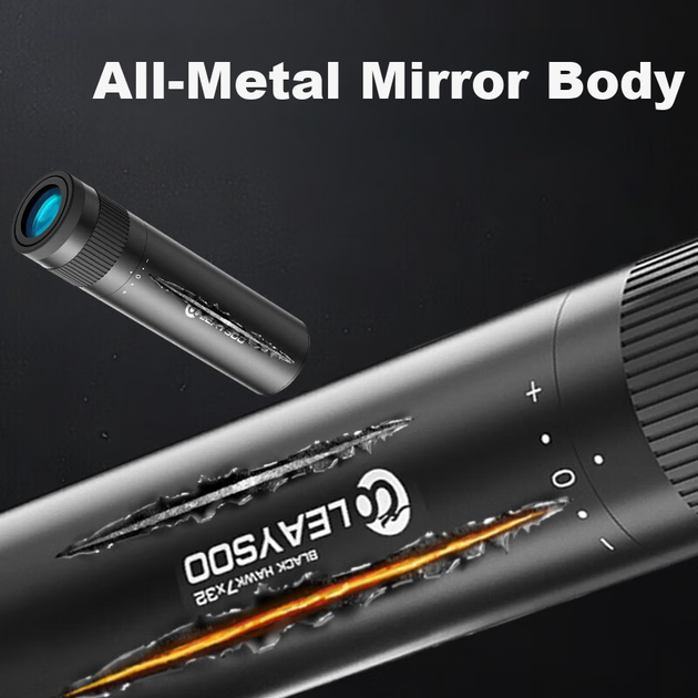 Профессиональный уличный монокуляр Leaysoo Black Eagle 7X32 с полным металлическим корпусом, заполненный азотом, водонепроницаемый, для работы в условиях низкой освещенности и видимого света, подходит для использования со смартфоном. - Фото 3 Профессиональный уличный монокуляр Leaysoo Black Eagle 7X32 с полным металлическим корпусом, заполненный азотом, водонепроницаемый, для работы в условиях низкой освещенности и видимого света, подходит для использования со смартфоном. - изображение 3