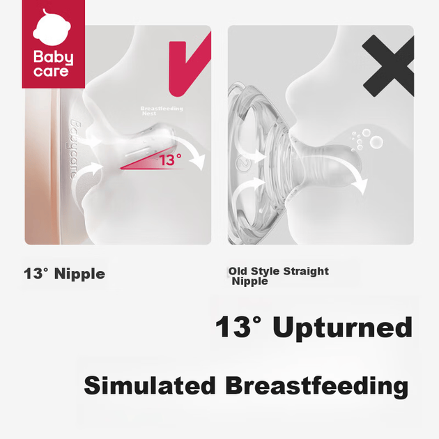 Бутылочка Babycare Mimic Breastfeeding Series с наклонным дизайном 240 мл Голубой - Фото 2 Бутылочка Babycare Mimic Breastfeeding Series с наклонным дизайном 240 мл Голубой - изображение 2
