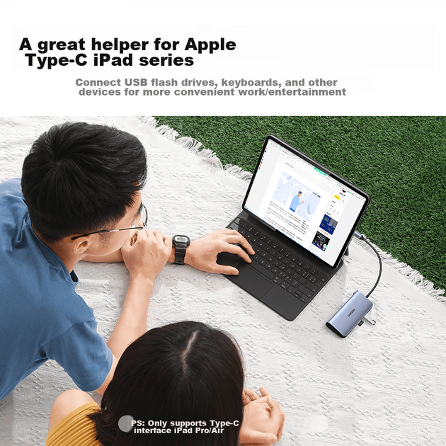 Док-станция расширения UGREEN Type-C, преобразователь USB-C в HDMI/VGA, быстрая зарядка PD, сетевой кабельный адаптер, концентратор 3.0, совместима с Apple MacBook 16/17, ноутбуками Huawei и iPad. - изображение 7