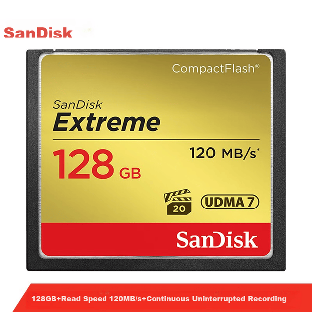 Карта памяти SANDISK Extreme CompactFlash 128 GB (SDCFXSB-128G-Z46) - Фото 6 Карта памяти SANDISK Extreme CompactFlash 128 GB (SDCFXSB-128G-Z46) - изображение 6