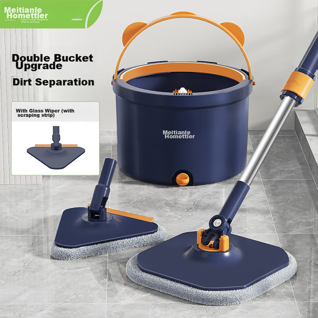 Швабра HoMettler Clean And Dirty Separation 4 насадки Blue - изображение 2
