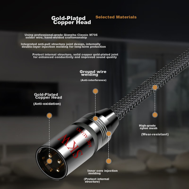 Микрофонный кабель XLR SKW ZD-01 2 м Black - изображение 5