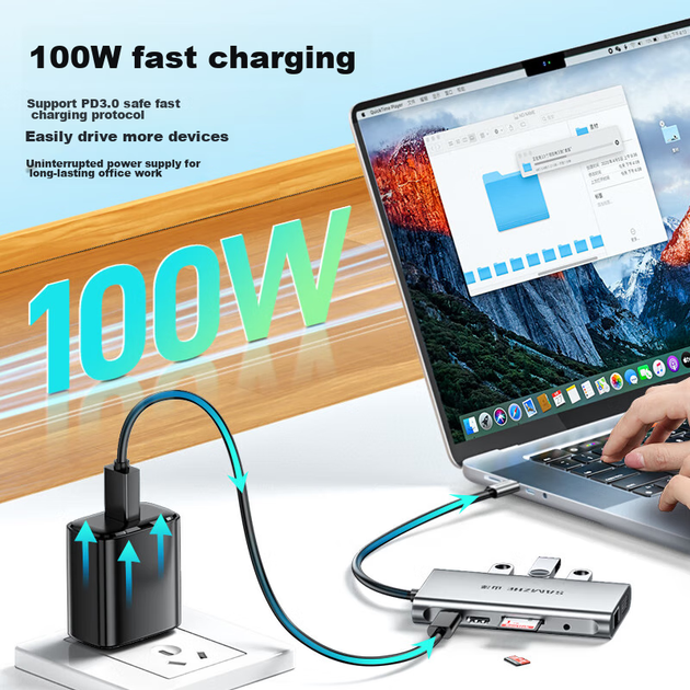 SAMZHE Type-C Expansion Dock — HDMI Gigabit Ethernet Port Adapter VGA Audio 4K Expansion Dock Universal for Huawei Apple Mac Lenovo Thunderbolt 3/4 Laptops TC-DK - Фото 4 SAMZHE Type-C Expansion Dock — HDMI Gigabit Ethernet Port Adapter VGA Audio 4K Expansion Dock Universal for Huawei Apple Mac Lenovo Thunderbolt 3/4 Laptops TC-DK - изображение 4